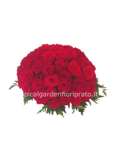 Centrotavola di rose rosse essenziale con 7rose rosse