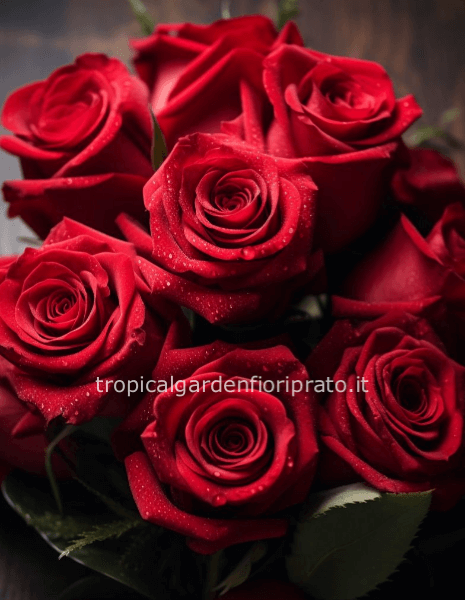 Rose rosse a gambo lungo da comporre in mazzo per numero di steli.