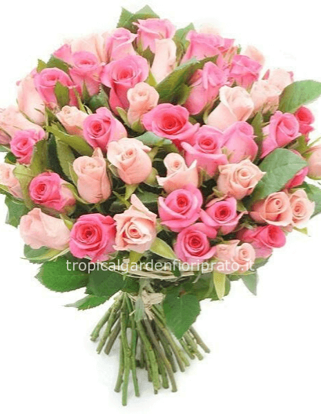 Bouquet essenziale di rose rosa 