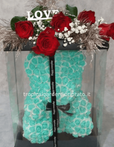Orso grande color tiffany con scatola