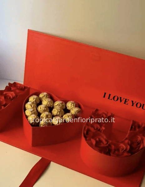 Scatola grande I love you, lunghezza 43 cm x 23 x 18 cm