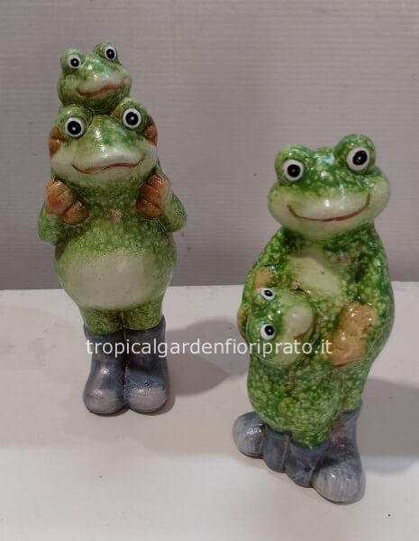 Famiglia rana in ceramica due pezzi