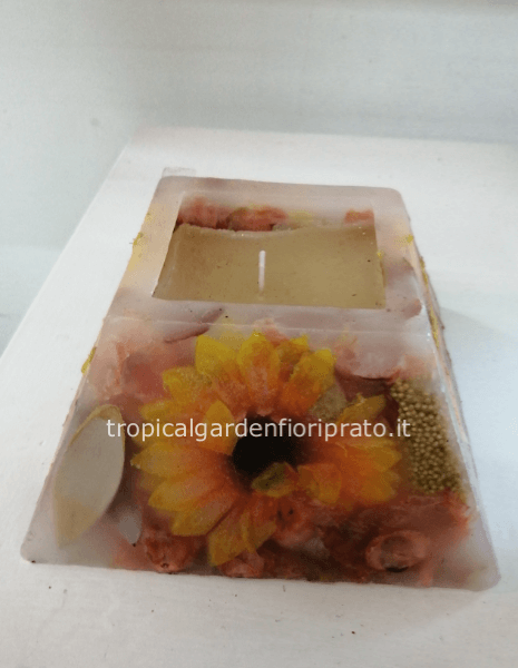 Candela con girasoli