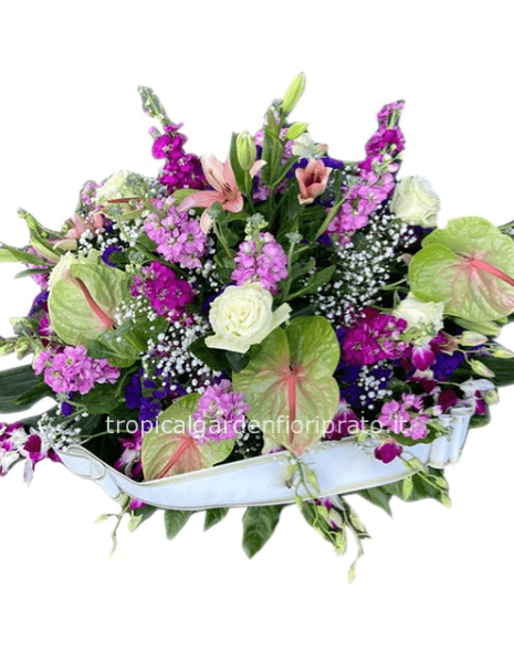 Cuscino essenziale con fiori misti