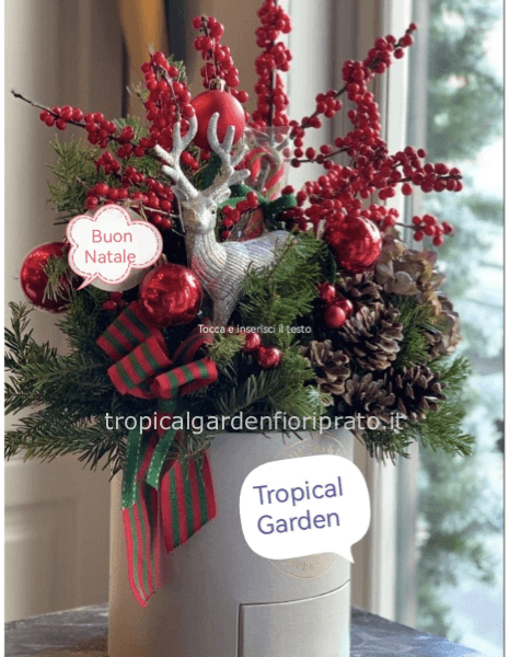 Cappelliera grande natalizia con cervo