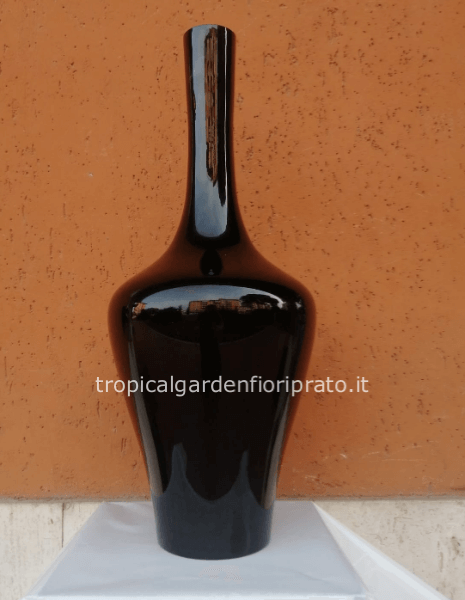 Vaso vetro massiccio color nero, prodotto in Italia