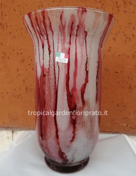 Vaso vetro dipinto a mano, prodotto in Italia