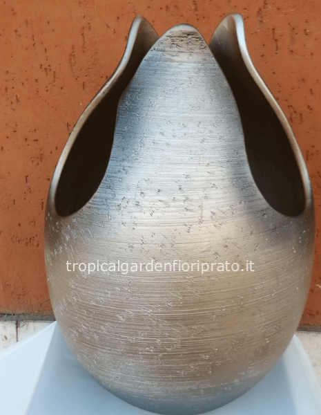 Vaso ceramica moderno, colore champagne