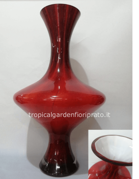 Vaso vetro artistico rosso