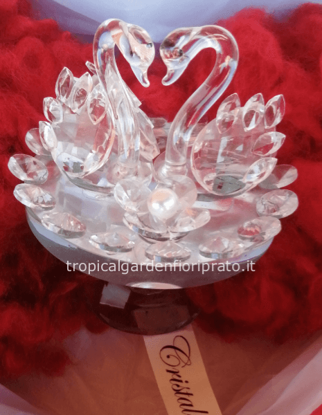 Coppia di cigni cristallo 