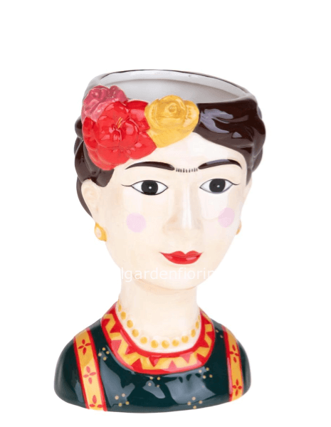 Figura Frida di ceramica, altezza 21 cm , diametro 13 cm