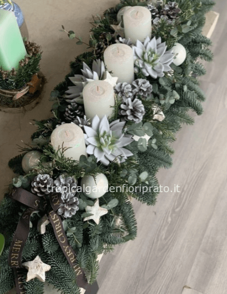 Centrotavola  grande rettangolare  essenziale  di buone feste