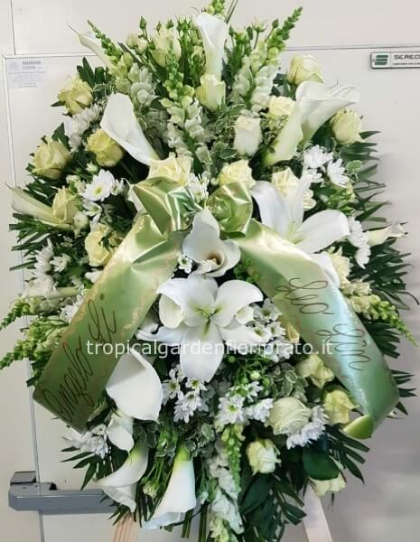 Cuscino funebre essenziale colore bianco