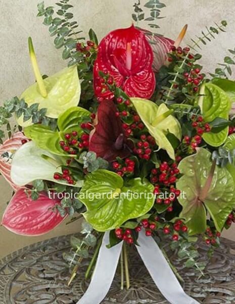 Mazzo/bouquet essenziale di anthurium