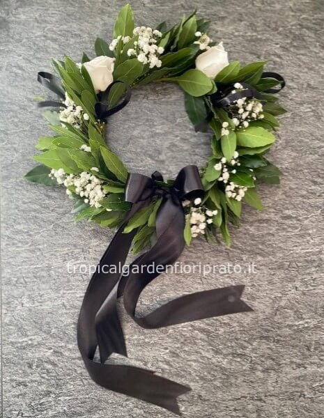 Coroncina alloro laurea bianca e nera