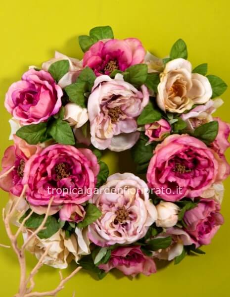 Ghirlanda artificiale con rose Prodotto abilitato