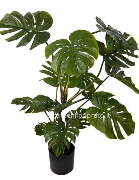 Pianta artificiale Monstera alteza 113 cm,diametro 70cm con 12 foglie