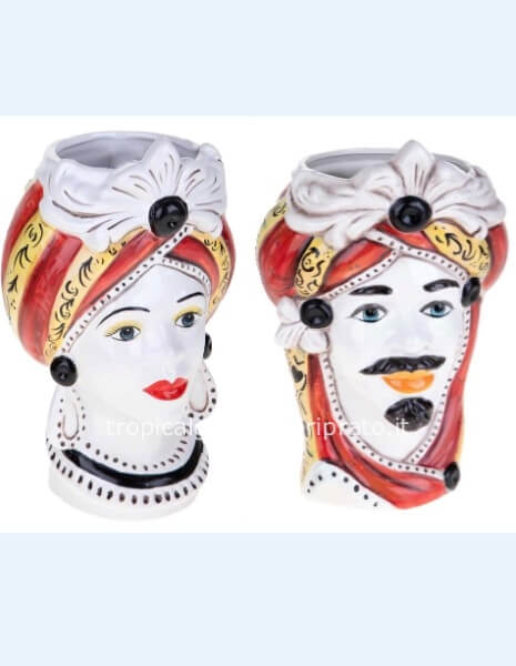 TESTA MORO COPPIA H 38 CM