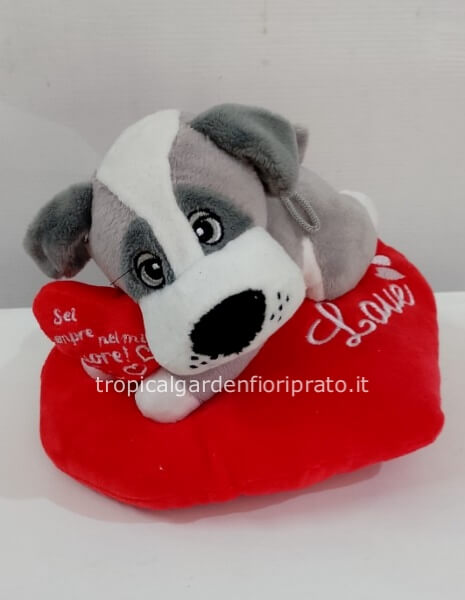 Peluche love cuore e cagnolino 22 cm