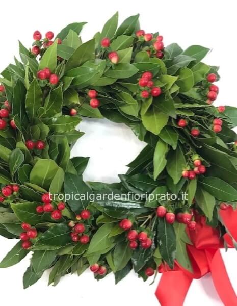 Corona alloro laurea con bacche e fiocco