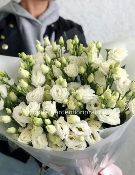 Bouquet di lisianthus bianco