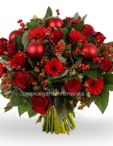 Bouquet maxi festività con rose e fiori di stagione