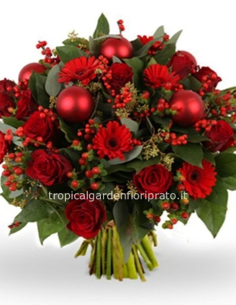 Bouquet maxi festività con rose e fiori di stagione