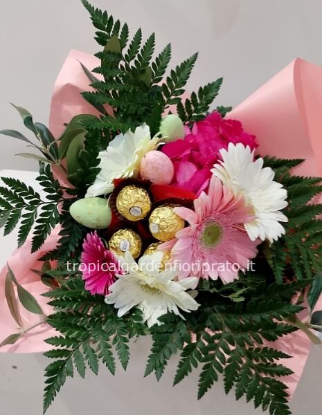 Bouquet pasquale con cioccolatini